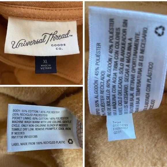 Universal Thread Tan Cropped Zip Sweatshirt - Size XL - Picture 7 of 7